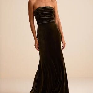 Lulu’s Velvet Olive Green Maxi Dress